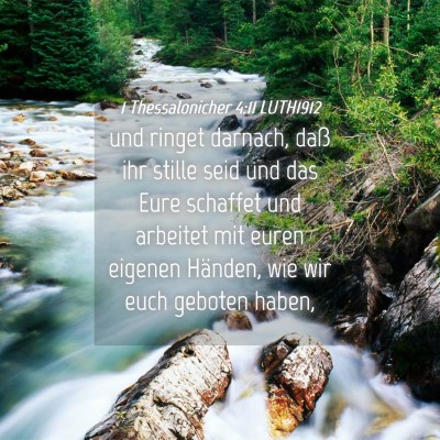 Picture 04 - 1 Thessalonicher 4:11 LUTH1912 - und ringet darnach, daß ihr stille seid und das - Bible Verse Picture