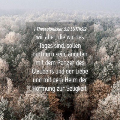 Picture 04 - 1 Thessalonicher 5:8 LUTH1912 - wir aber, die wir des Tages sind, sollen - Bible Verse Picture