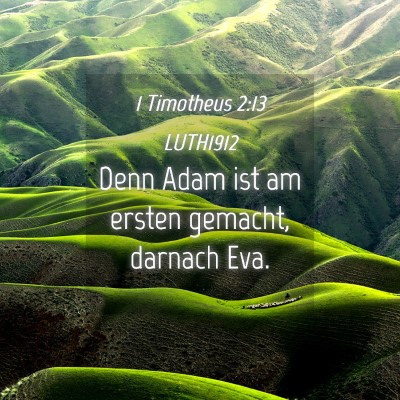 Picture 04 - 1 Timotheus 2:13 LUTH1912 - Denn Adam ist am ersten gemacht, darnach - Bible Verse Picture