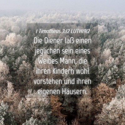 Picture 04 - 1 Timotheus 3:12 LUTH1912 - Die Diener laß einen jeglichen sein eines Weibes - Bible Verse Picture