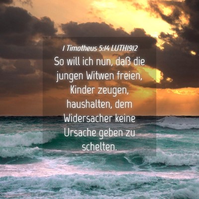 Picture 04 - 1 Timotheus 5:14 LUTH1912 - So will ich nun, daß die jungen Witwen freien, - Bible Verse Picture