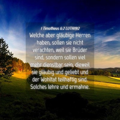 Picture 04 - 1 Timotheus 6:2 LUTH1912 - Welche aber gläubige Herren haben, sollen sie - Bible Verse Picture