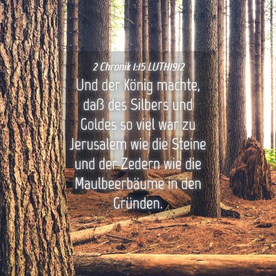 Picture 04 - 2 Chronik 1:15 LUTH1912 - Und der König machte, daß des Silbers und - Bible Verse Picture
