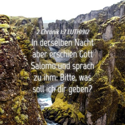 Picture 04 - 2 Chronik 1:7 LUTH1912 - In derselben Nacht aber erschien Gott Salomo und - Bible Verse Picture