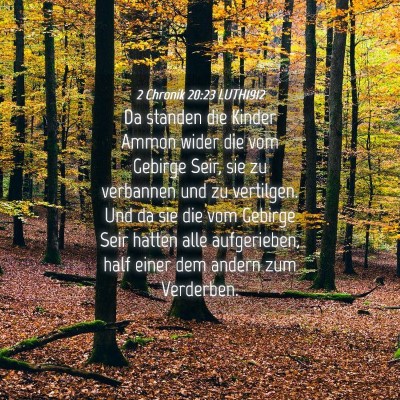 Picture 04 - 2 Chronik 20:23 LUTH1912 - Da standen die Kinder Ammon wider die vom Gebirge - Bible Verse Picture