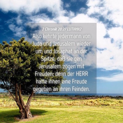 Picture 04 - 2 Chronik 20:27 LUTH1912 - Also kehrte jedermann von Juda und Jerusalem - Bible Verse Picture