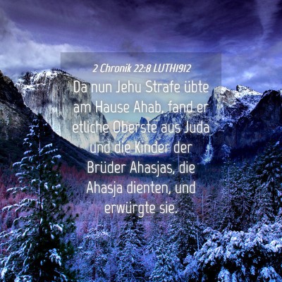 Picture 04 - 2 Chronik 22:8 LUTH1912 - Da nun Jehu Strafe übte am Hause Ahab, fand er - Bible Verse Picture