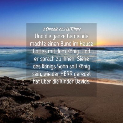 Picture 04 - 2 Chronik 23:3 LUTH1912 - Und die ganze Gemeinde machte einen Bund im Hause - Bible Verse Picture