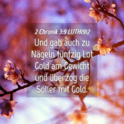 Picture 04 - 2 Chronik 3:9 LUTH1912 - Und gab auch zu Nägeln fünfzig Lot Gold am - Bible Verse Picture