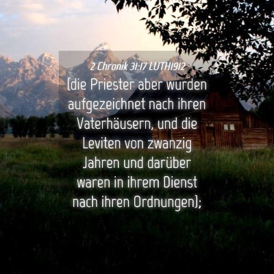 Picture 04 - 2 Chronik 31:17 LUTH1912 - (die Priester aber wurden aufgezeichnet nach - Bible Verse Picture