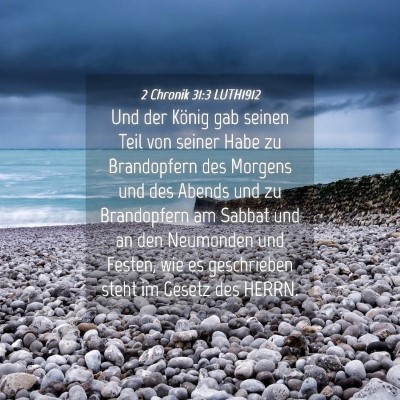 Picture 04 - 2 Chronik 31:3 LUTH1912 - Und der König gab seinen Teil von seiner Habe zu - Bible Verse Picture