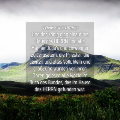 Picture 04 - 2 Chronik 34:30 LUTH1912 - Und der König ging hinauf ins Haus des HERRN und - Bible Verse Picture