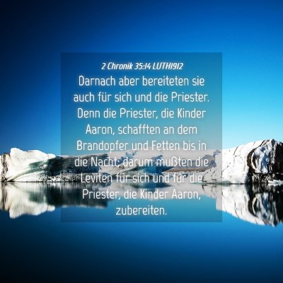 Picture 04 - 2 Chronik 35:14 LUTH1912 - Darnach aber bereiteten sie auch für sich und - Bible Verse Picture