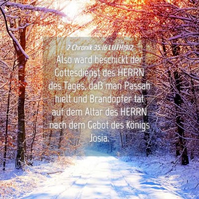 Picture 04 - 2 Chronik 35:16 LUTH1912 - Also ward beschickt der Gottesdienst des HERRN - Bible Verse Picture