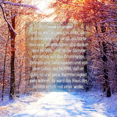 Picture 04 - 2 Chronik 5:13 LUTH1912 - und es war, als wäre es einer, der drommetete - Bible Verse Picture