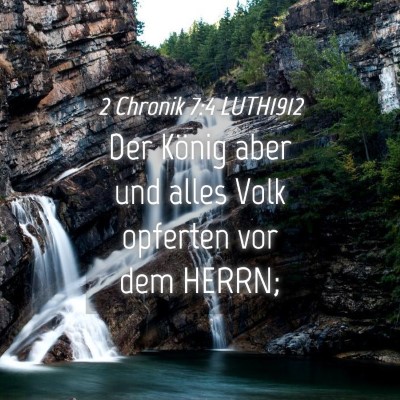 Picture 04 - 2 Chronik 7:4 LUTH1912 - Der König aber und alles Volk opferten vor dem - Bible Verse Picture