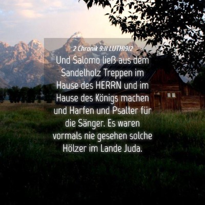 Picture 04 - 2 Chronik 9:11 LUTH1912 - Und Salomo ließ aus dem Sandelholz Treppen im - Bible Verse Picture
