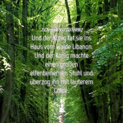 Picture 04 - 2 Chronik 9:17 LUTH1912 - Und der König tat sie ins Haus vom Walde - Bible Verse Picture