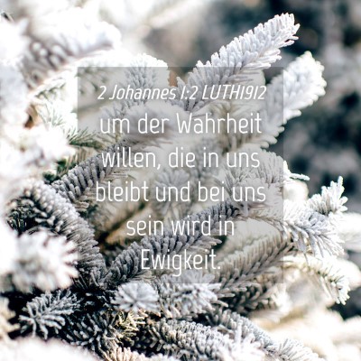 Picture 04 - 2 Johannes 1:2 LUTH1912 - um der Wahrheit willen, die in uns bleibt und bei - Bible Verse Picture