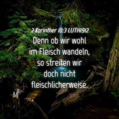 Picture 04 - 2 Korinther 10:3 LUTH1912 - Denn ob wir wohl im Fleisch wandeln, so streiten - Bible Verse Picture