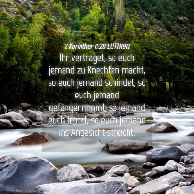 Picture 04 - 2 Korinther 11:20 LUTH1912 - Ihr vertraget, so euch jemand zu Knechten macht, - Bible Verse Picture