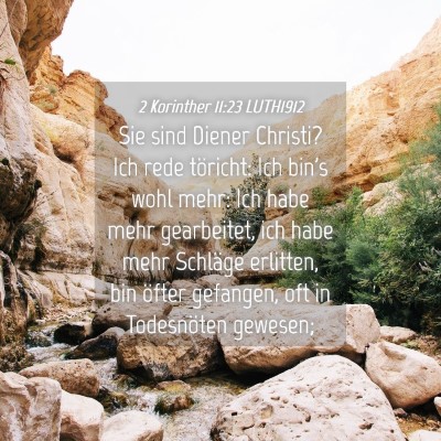 Picture 04 - 2 Korinther 11:23 LUTH1912 - Sie sind Diener Christi? Ich rede töricht: Ich - Bible Verse Picture