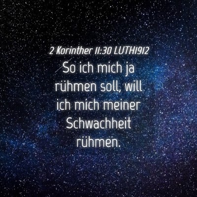 Picture 04 - 2 Korinther 11:30 LUTH1912 - So ich mich ja rühmen soll, will ich mich meiner - Bible Verse Picture