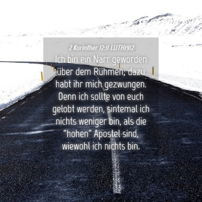 Picture 04 - 2 Korinther 12:11 LUTH1912 - Ich bin ein Narr geworden über dem Rühmen; dazu - Bible Verse Picture