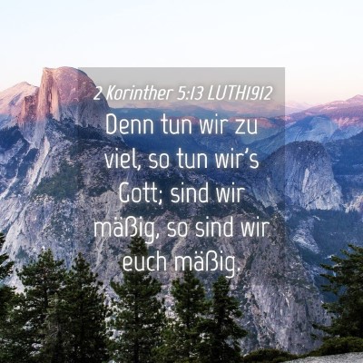 Picture 04 - 2 Korinther 5:13 LUTH1912 - Denn tun wir zu viel, so tun wir's Gott; sind wir - Bible Verse Picture