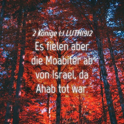 Picture 04 - 2 Könige 1:1 LUTH1912 - Es fielen aber die Moabiter ab von Israel, da - Bible Verse Picture