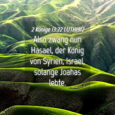 Picture 04 - 2 Könige 13:22 LUTH1912 - Also zwang nun Hasael, der König von Syrien, - Bible Verse Picture