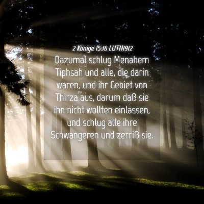 Picture 04 - 2 Könige 15:16 LUTH1912 - Dazumal schlug Menahem Tiphsah und alle, die - Bible Verse Picture
