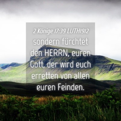 Picture 04 - 2 Könige 17:39 LUTH1912 - sondern fürchtet den HERRN, euren Gott, der wird - Bible Verse Picture