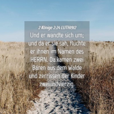 Picture 04 - 2 Könige 2:24 LUTH1912 - Und er wandte sich um; und da er sie sah, fluchte - Bible Verse Picture
