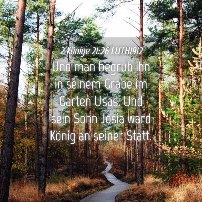 Picture 04 - 2 Könige 21:26 LUTH1912 - Und man begrub ihn in seinem Grabe im Garten - Bible Verse Picture
