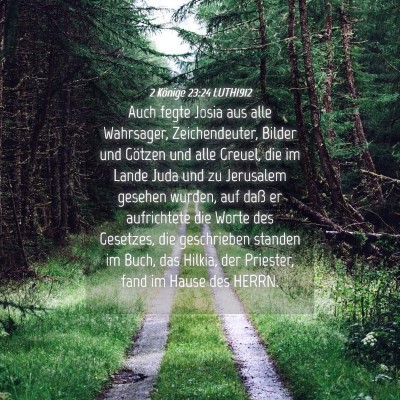 Picture 04 - 2 Könige 23:24 LUTH1912 - Auch fegte Josia aus alle Wahrsager, - Bible Verse Picture