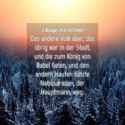 Picture 04 - 2 Könige 25:11 LUTH1912 - Das andere Volk aber, das übrig war in der - Bible Verse Picture