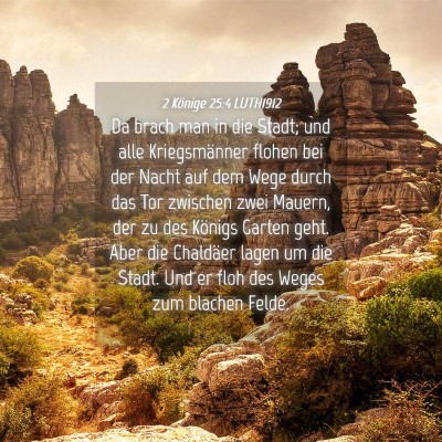 Picture 04 - 2 Könige 25:4 LUTH1912 - Da brach man in die Stadt; und alle Kriegsmänner - Bible Verse Picture