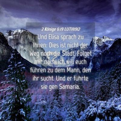 Picture 04 - 2 Könige 6:19 LUTH1912 - Und Elisa sprach zu Ihnen: Dies ist nicht der Weg - Bible Verse Picture