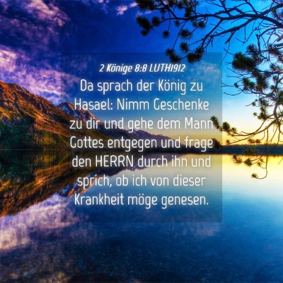 Picture 04 - 2 Könige 8:8 LUTH1912 - Da sprach der König zu Hasael: Nimm Geschenke zu - Bible Verse Picture
