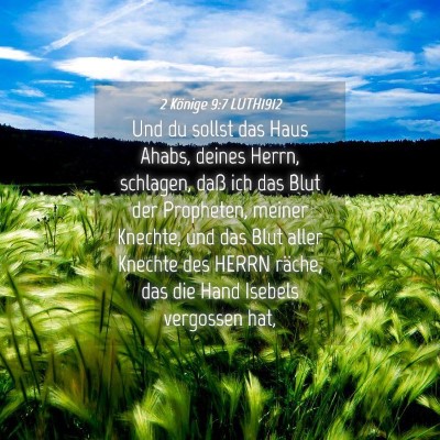 Picture 04 - 2 Könige 9:7 LUTH1912 - Und du sollst das Haus Ahabs, deines Herrn, - Bible Verse Picture