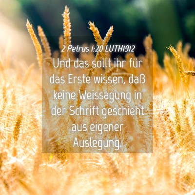 Picture 04 - 2 Petrus 1:20 LUTH1912 - Und das sollt ihr für das Erste wissen, daß - Bible Verse Picture