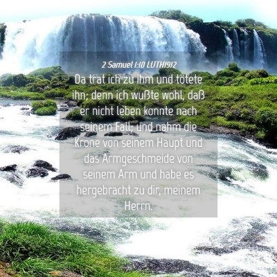 Picture 04 - 2 Samuel 1:10 LUTH1912 - Da trat ich zu ihm und tötete ihn; denn ich - Bible Verse Picture