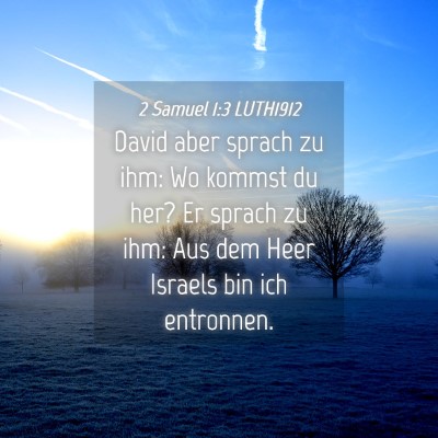 Picture 04 - 2 Samuel 1:3 LUTH1912 - David aber sprach zu ihm: Wo kommst du her? Er - Bible Verse Picture
