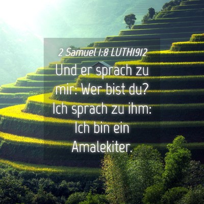 Picture 04 - 2 Samuel 1:8 LUTH1912 - Und er sprach zu mir: Wer bist du? Ich sprach zu - Bible Verse Picture