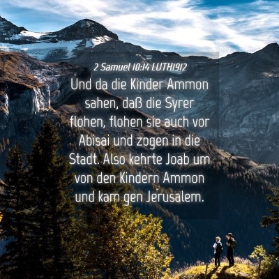 Picture 04 - 2 Samuel 10:14 LUTH1912 - Und da die Kinder Ammon sahen, daß die Syrer - Bible Verse Picture