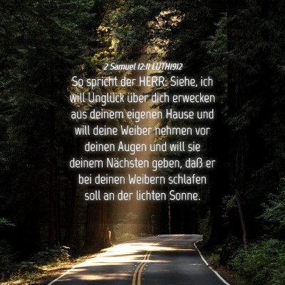 Picture 04 - 2 Samuel 12:11 LUTH1912 - So spricht der HERR: Siehe, ich will Unglück - Bible Verse Picture