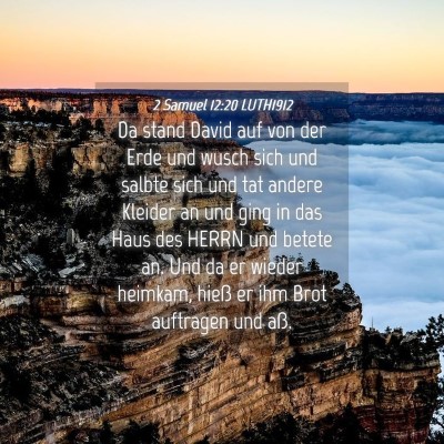 Picture 04 - 2 Samuel 12:20 LUTH1912 - Da stand David auf von der Erde und wusch sich - Bible Verse Picture