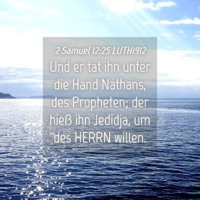 Picture 04 - 2 Samuel 12:25 LUTH1912 - Und er tat ihn unter die Hand Nathans, des - Bible Verse Picture