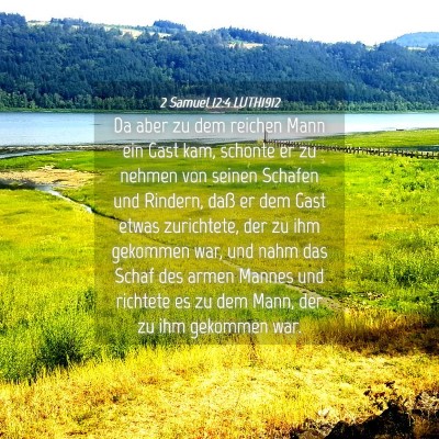 Picture 04 - 2 Samuel 12:4 LUTH1912 - Da aber zu dem reichen Mann ein Gast kam, schonte - Bible Verse Picture